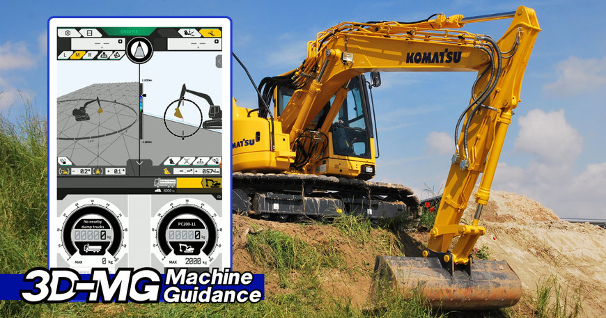 Komatsu presenta il sistema di guida 3D & il sistema di pesatura per escavatori cingolati e gommati 